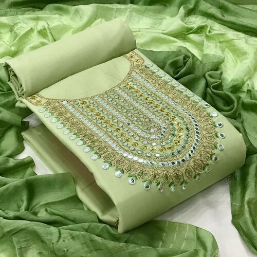 Suhani Pista Slub Cotton Dress Material
