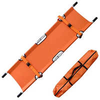 Folding Stretcher - Stainless Steel, 6 Ft Size, Orange Color | Industrial Use, Durable Design