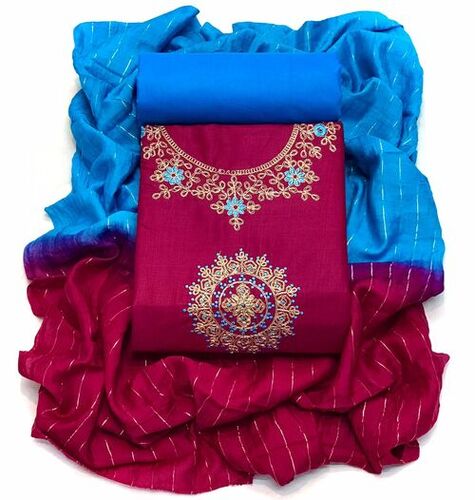 Nimisha Purple Cotton Dress Material
