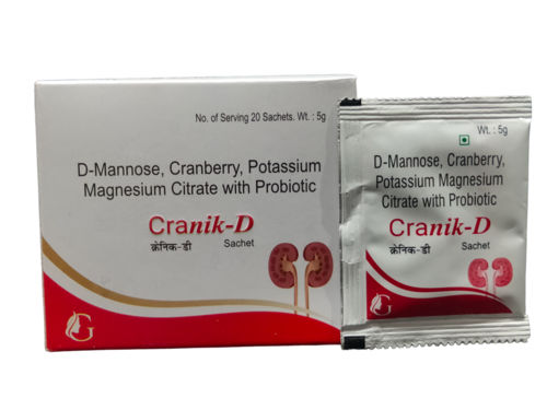 Powder D-Mannose Cranberry Potasium Magnesium Citrate With Probiotic Sachet (Cranik D)