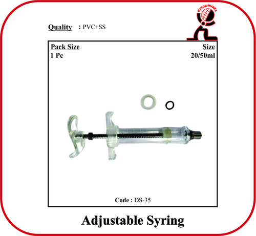 Durability Syringe Adjustable Plastic Steel 50Ml