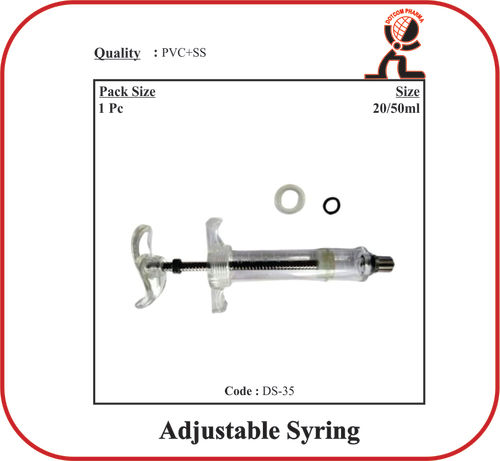 Durability Syringe Adjustable Plastic Steel 50ml