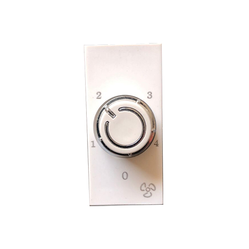 Modular Croma Switch - PC Material, 2 Module Size | White Color, Two Way Operation, Ideal for Air Cooling Fans