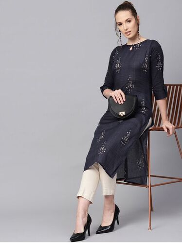 Reena Black Cotton Kurti
