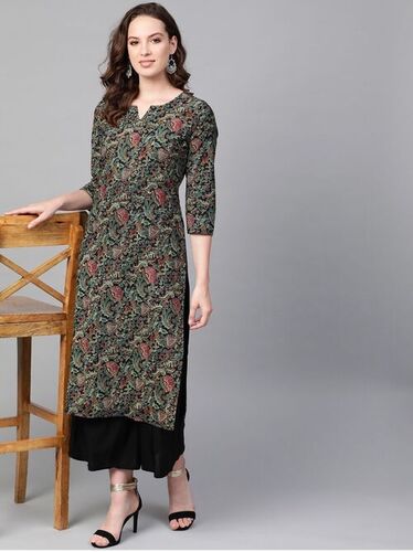 Reena Black01 Cotton Kurti