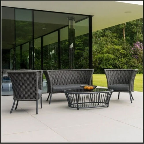 Rope Outdoor Sofa Lounge, Woven Rattan Table & Chair Set, Made in India,  Modern Furniture