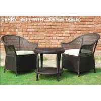 Brown Wicker Bistro Patio Furniture Set