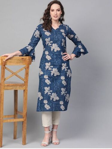 Reena Blue Cotton Kurti