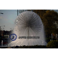 Dandelion With Dome Fountain - Galvanized Pipes & Fittings, Energy-efficient L.e.d. Lighting Effects For Outdoor Elegance