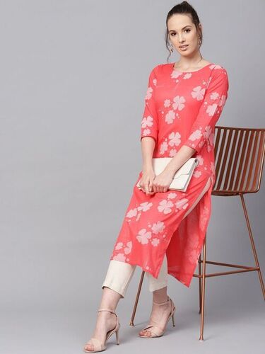 Reena Pink Cotton Kurti