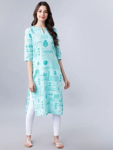 Reena Sky-Blue01 Cotton Kurti