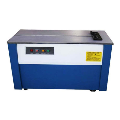 Blue And White Semi Automatic Box Strapping Machine