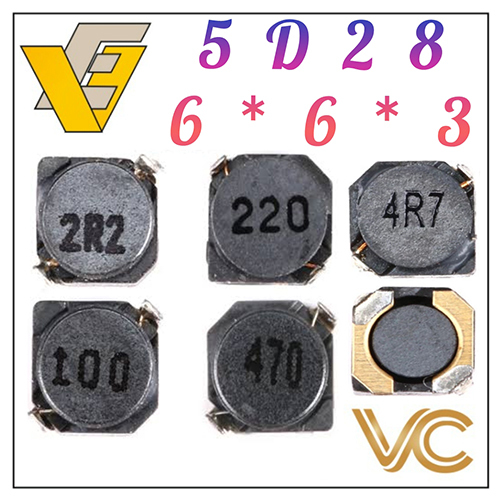VE 5D28 330uH 6x6x3 SMD Power Inductor