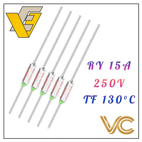 RY 15A 250V 130C Metal Thermal Fuse - Rated Voltage 250V, Industrial Application | Durable and Reliable Overheat Protection Component