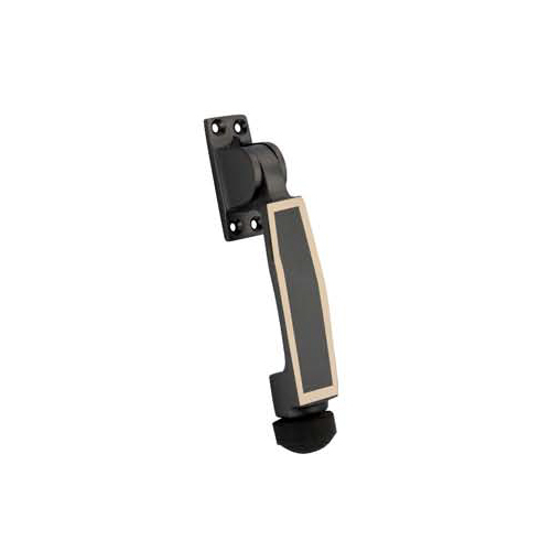 Black-Golden Matt Coal Finish Wooden Door Stopper