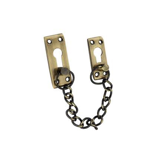 Black Antique Finish Door Chain - Brass Material | 1 Year Warranty, Elegant Design