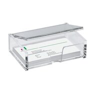 Acrylic Business Card Holder Acrylic Visiting Card Holder For Office Table Stand Cum Organizer Clear Transparent Business Card Holder Display For Desk Table (10x6x3 Cms) Premium Quality Product