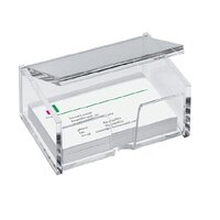 Acrylic Business Card Holder Acrylic Visiting Card Holder for Office Table Stand Cum Organizer Clear Transparent Business Card Holder Display for Desk Table (10x6x3 cms)