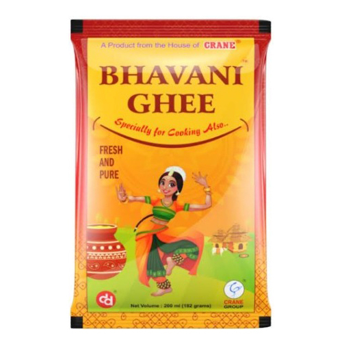 Bhavani White Ghee - 200ml Light Yellow Original Flavor | Antioxidant Enriched Bacteria & Preservative Free Vacuum Pack for Purity