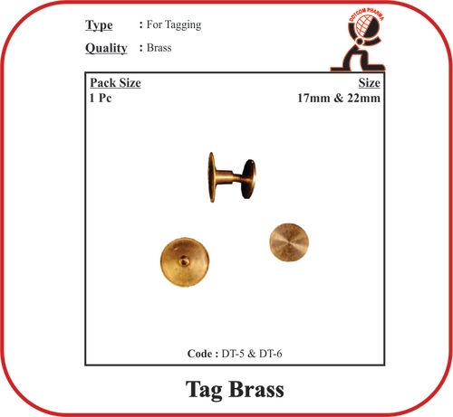 Standard Veterinary Surgical Instrument Animal Identification Brass Tag -17Mm And 22Mm