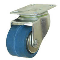 2 Inch Rubber Caster Wheel - Rubber Material, 2 Inch Size, Blue Color | Powder-coated Finish For Industrial Use And Heavy Load Support