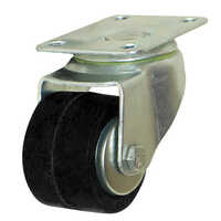Rubber Caster Wheel - Plastic Material, 2 Inch Size, Black Color | Galvanized Finish, Durable And Versatile Design