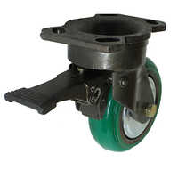 Liquid Pu Caster Wheel - Plastic, 6 Inch Size, Green Color | Polished Finish, Ideal For Industrial Use
