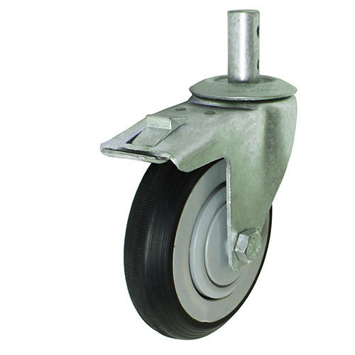 Black 180 Mm Rubber Caster Wheel