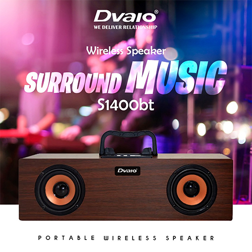 Brown Dvaio S1400Bt Wireless Bluetooth Speaker