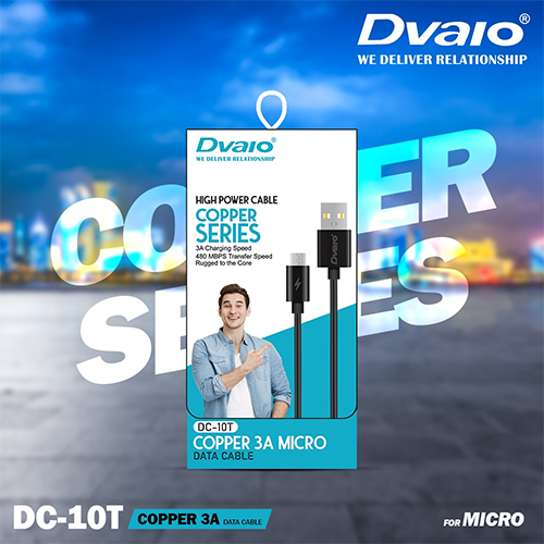 Mild Steel Dvaio Dc-10T Single Pin Micro Usb Data Charging Cable