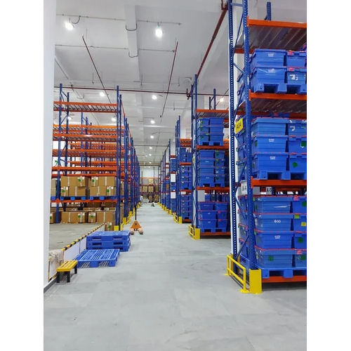 Blue-Orange Mild Steel Warehouse Racks