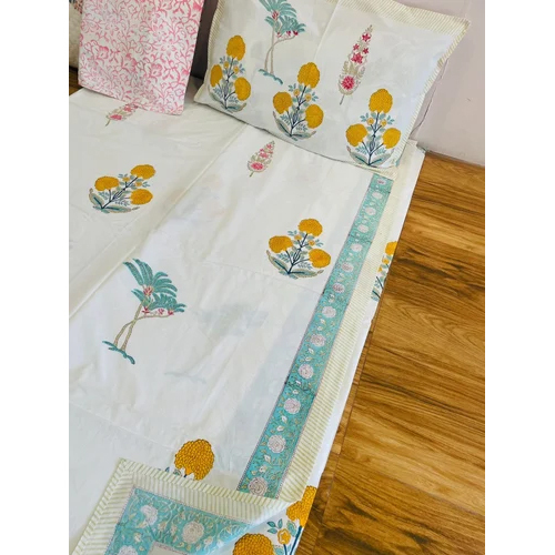 Fancy Hand Block Printed Bed Sheet