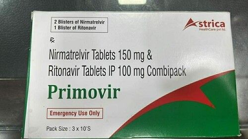 primovir tablets (Nirmatrelvir 150mg And Ritonavir 100mg Combipack Tablets)