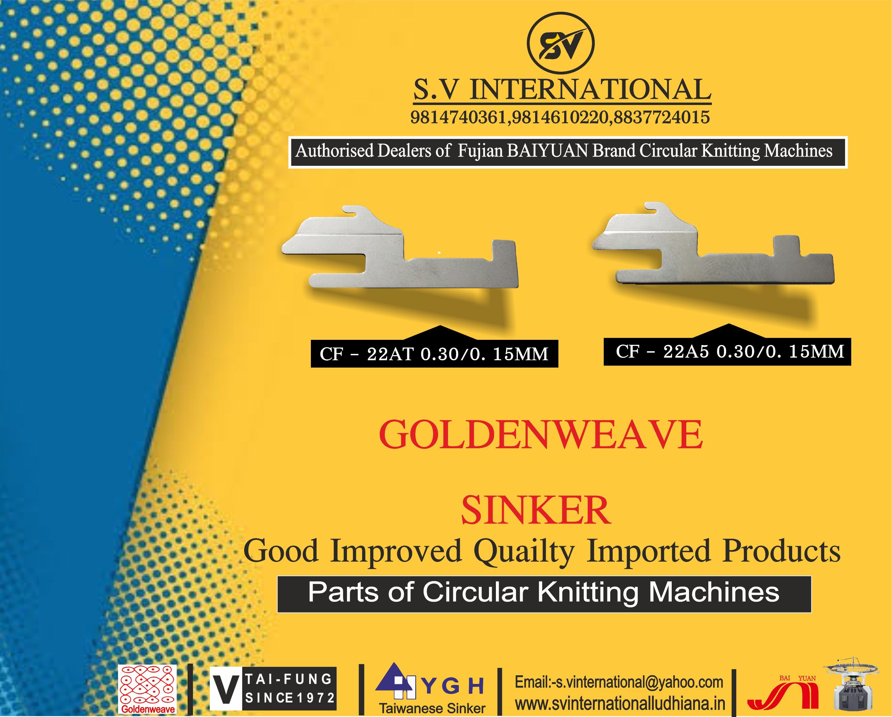 CF-22AT 0.30/0.15MM AND CF-22A5 0.30/0.15MM Golden Weave Brand Made in Korea