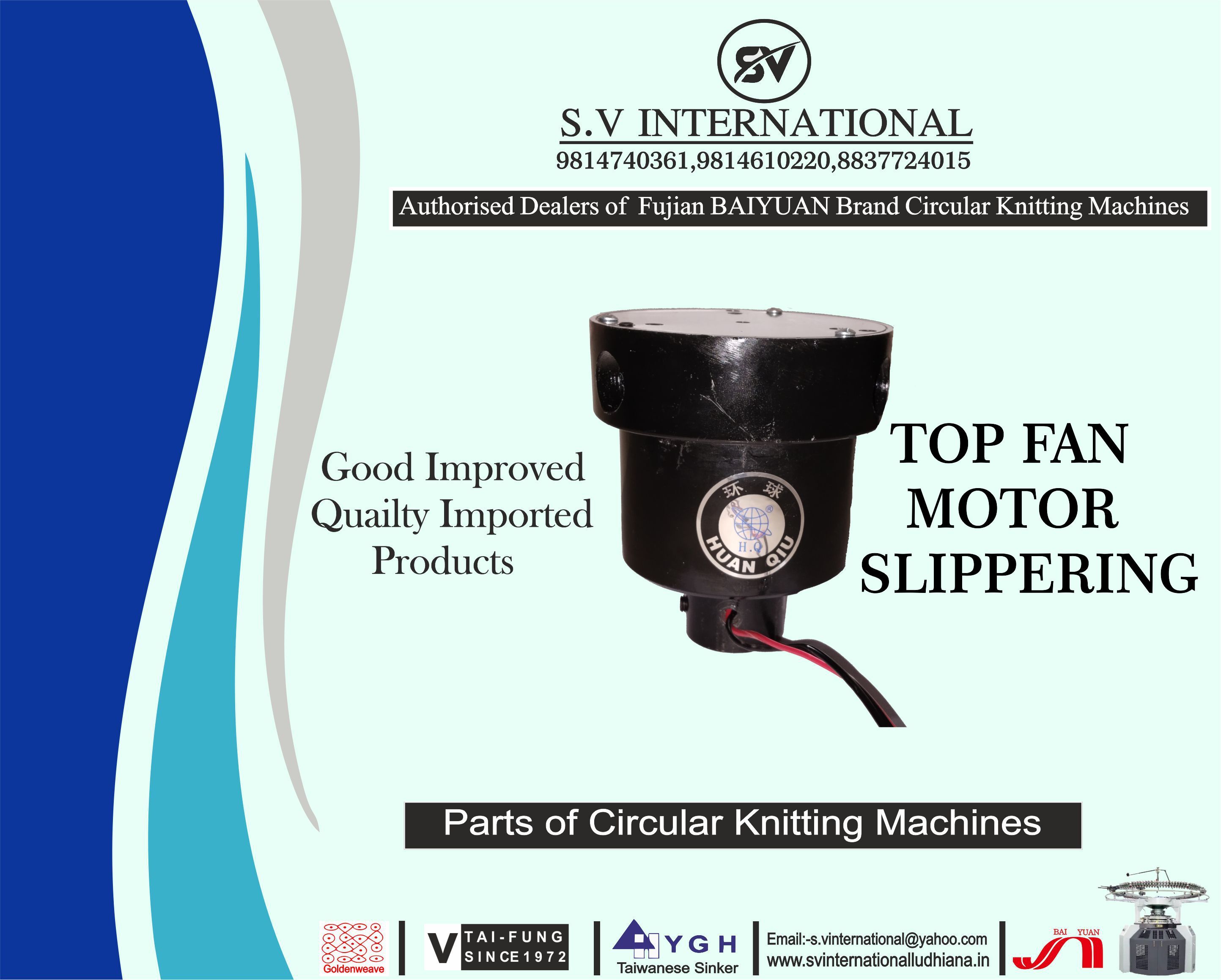 Top Fan Motor Slippering
