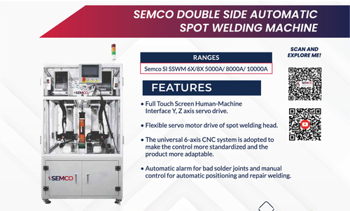 Semco SI DSWM 8X 5000A - Double Side Automatic Spot Welding Machine - Pnuematic