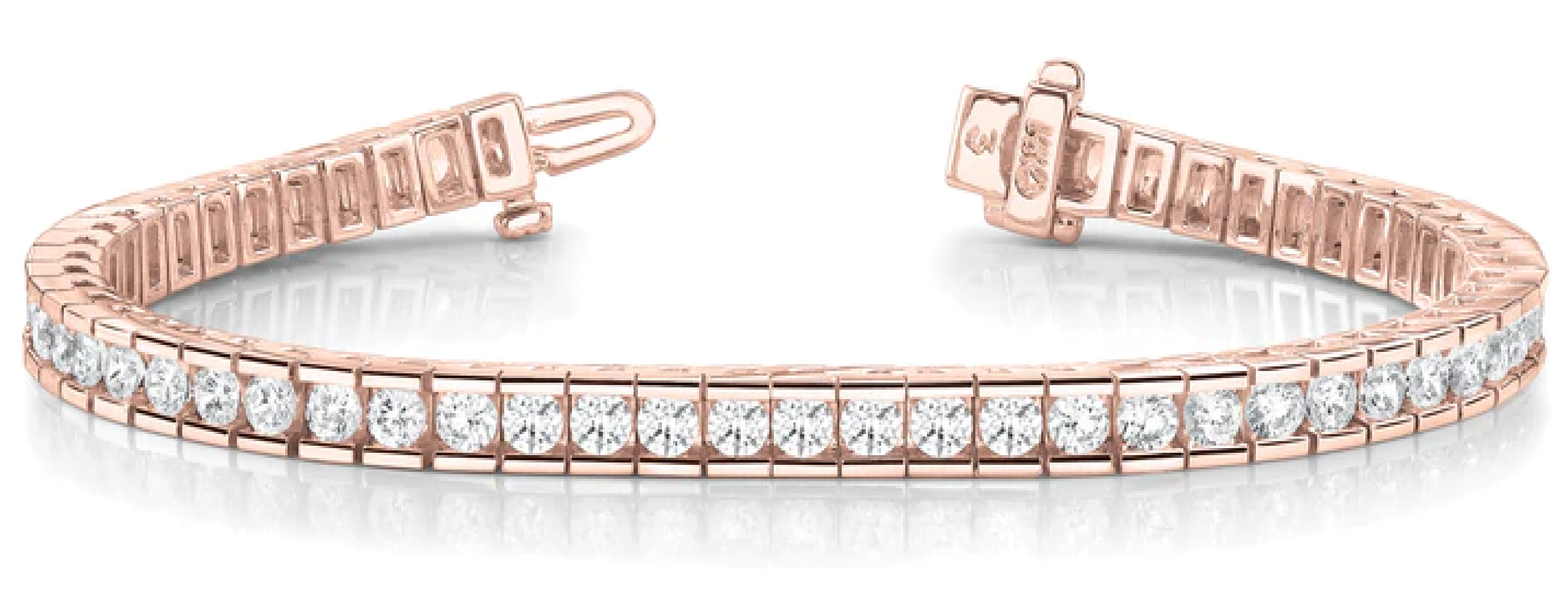 Channel Set Diamond Tennis Bracelets In Lab Grown Diamond 10k White Gold 7 inches For Womens