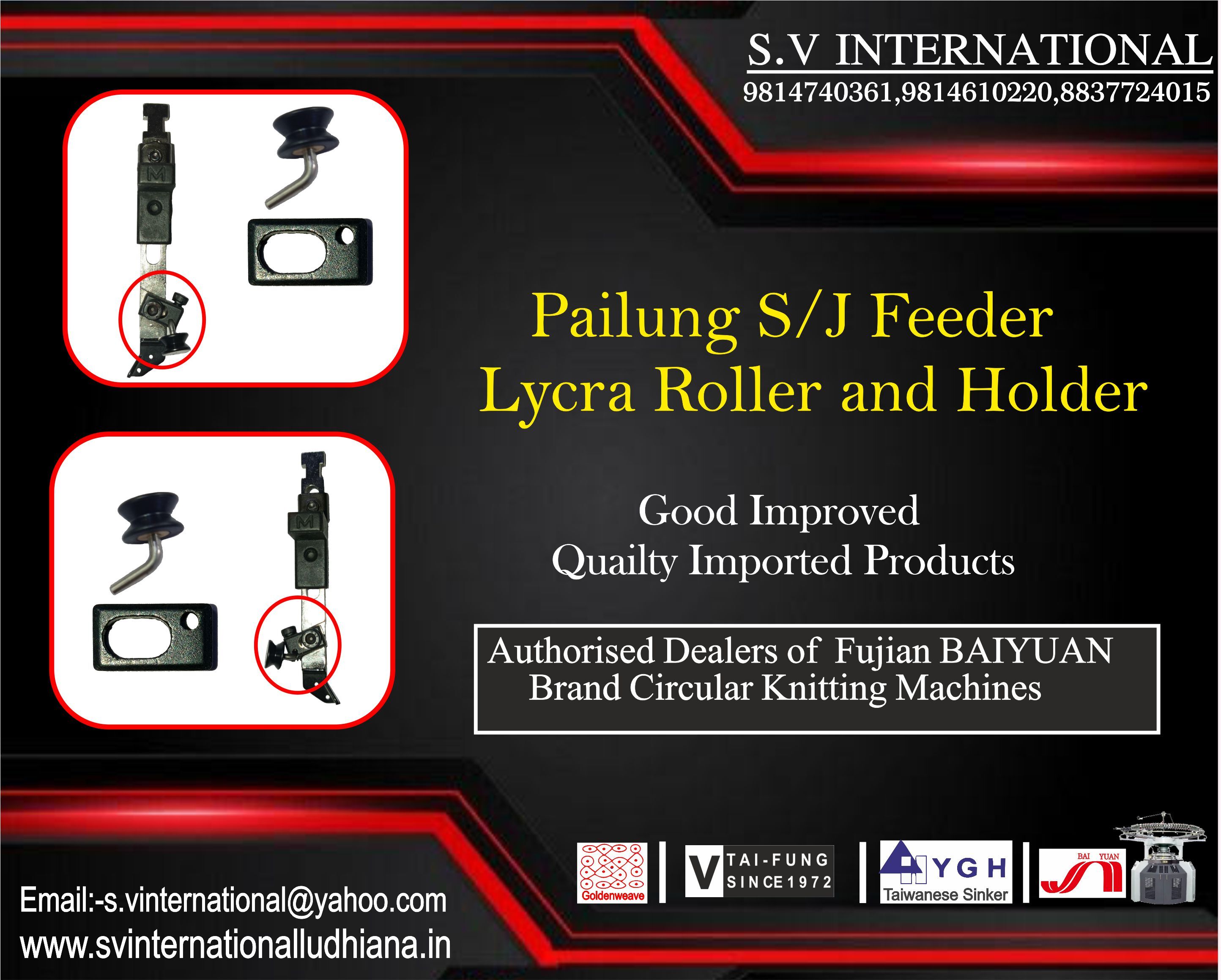 Pailung S/J Feeder Lycra Roller and Holder