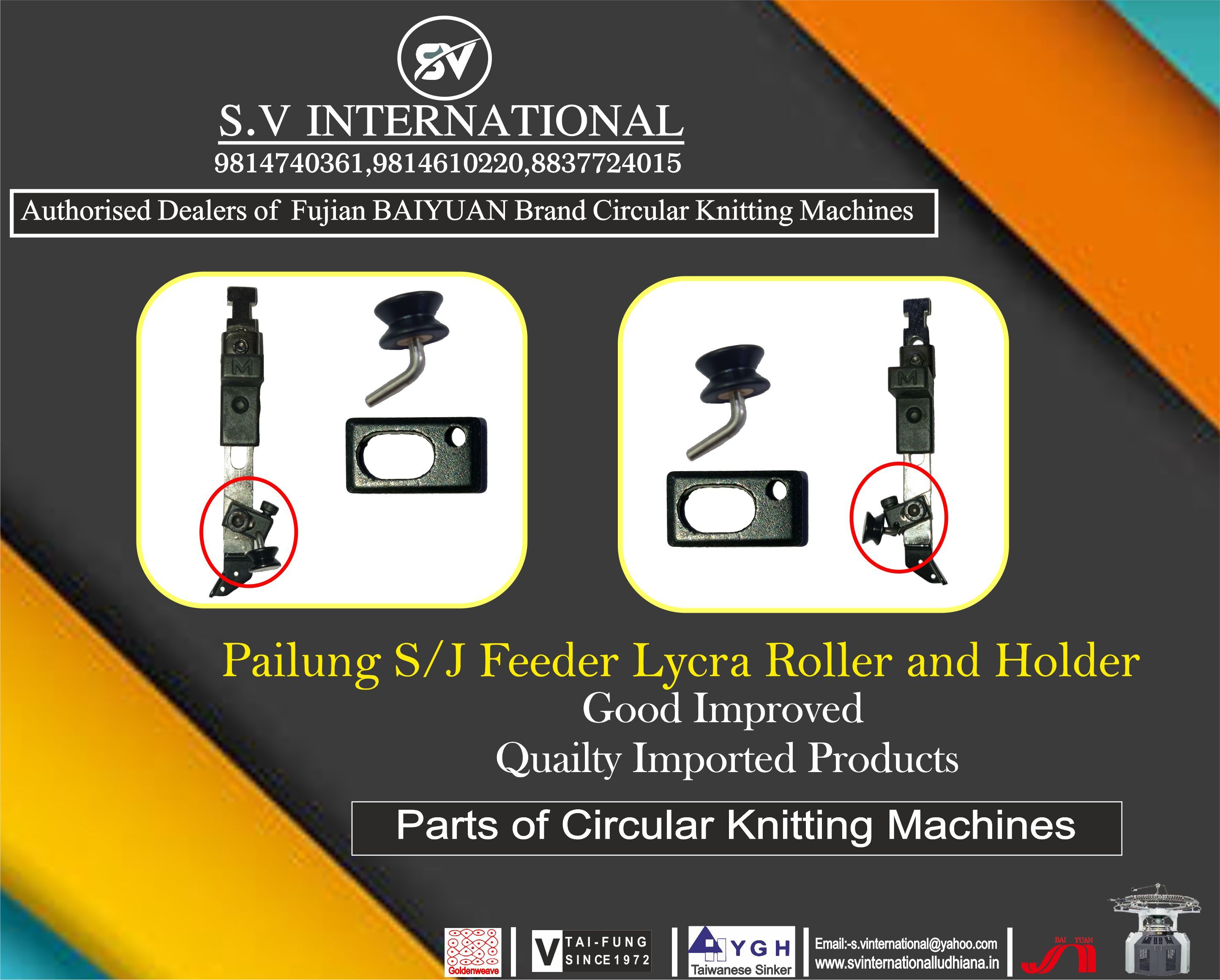 Pailung S/J Feeder Lycra Roller and Holder