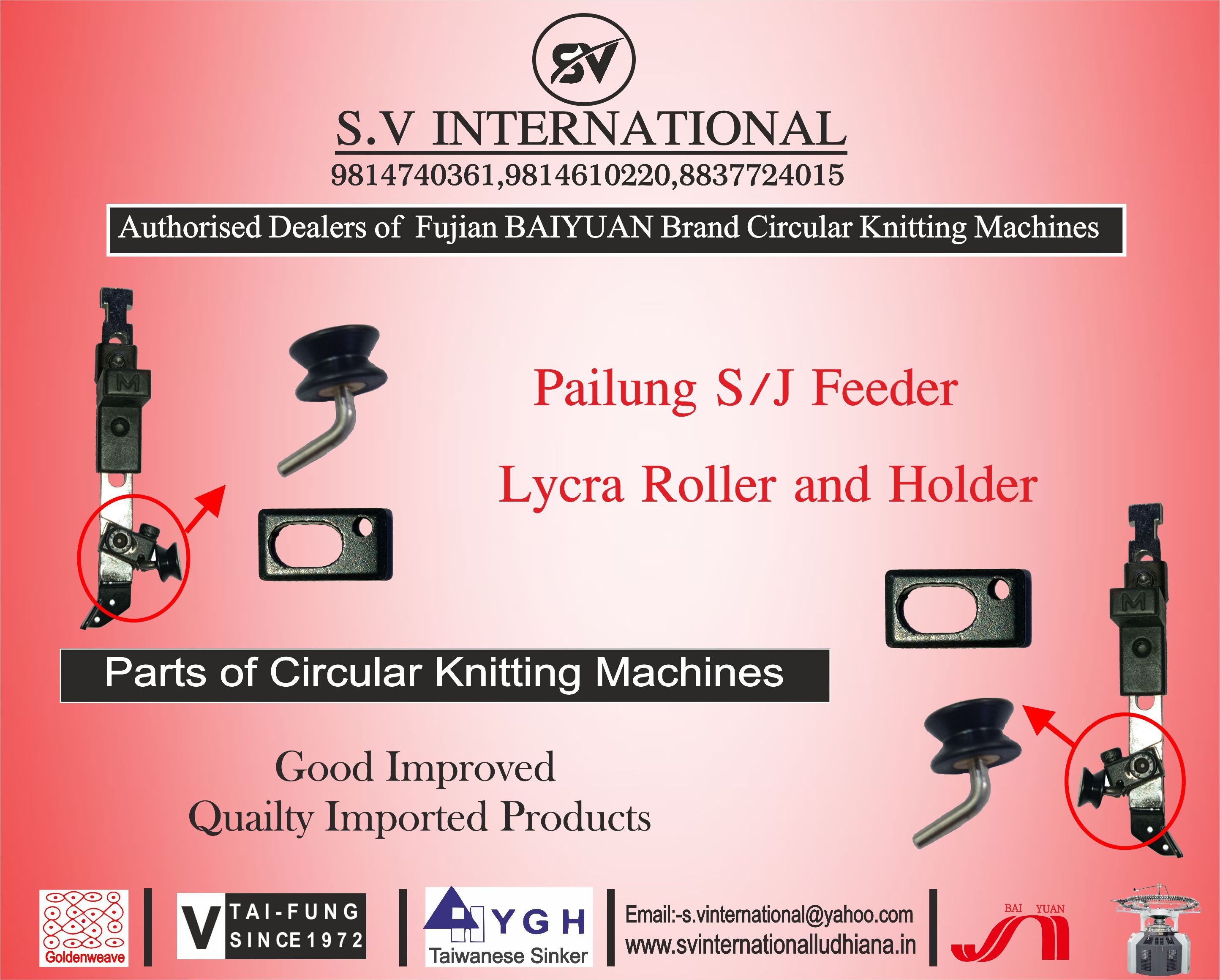 Pailung S/J Feeder Lycra Roller and Holder