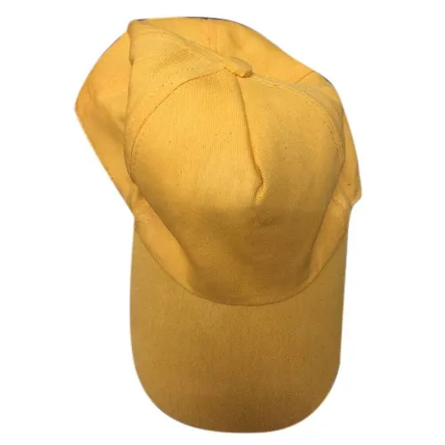 Plain Yellow Cap - Cotton Material, Different Sizes Available | Customized Design for Male Wearers