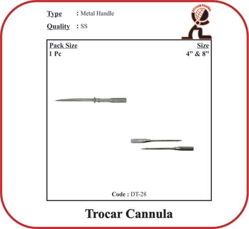 Trocar Cannula Metal Handle - 4 Inch