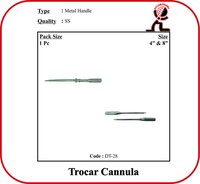 Trocar Cannula Metal Handle - 8 Inch Length, 1mm To 5mm Diameter | Stainless Steel, Comfortable Use, High Strength, Medical Grade Ss Process