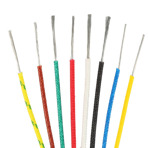 Fiber Glass Braided Silicone Rubber Wire - Color: White