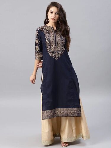 Alisha Navy Blue Heavy Rayon Kurti