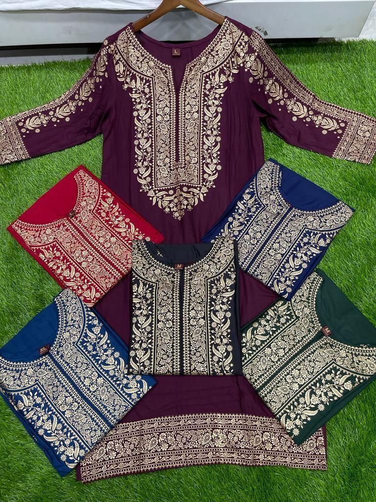 Alisha Blue Heavy Rayon Kurti