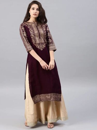 Alisha Purple Heavy Rayon Kurti