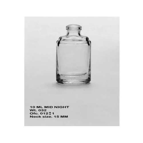 10 ml Glass Perfume Bottles - Glass Material, Square Shape, Transparent Color | Crown Cap Sealing for Essential Oils