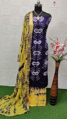 Hanni Blue Heavy Cotton Dress Material
