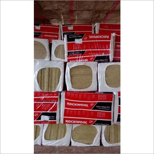 Roxul Rockwool Slab - Original Stone Wool Core, 50/75/100 mm Thickness, Dark Yellowish Color | High Density Range 40-200 kg/m3, Max Temperature Resistance Up to 800 Degrees Celsius